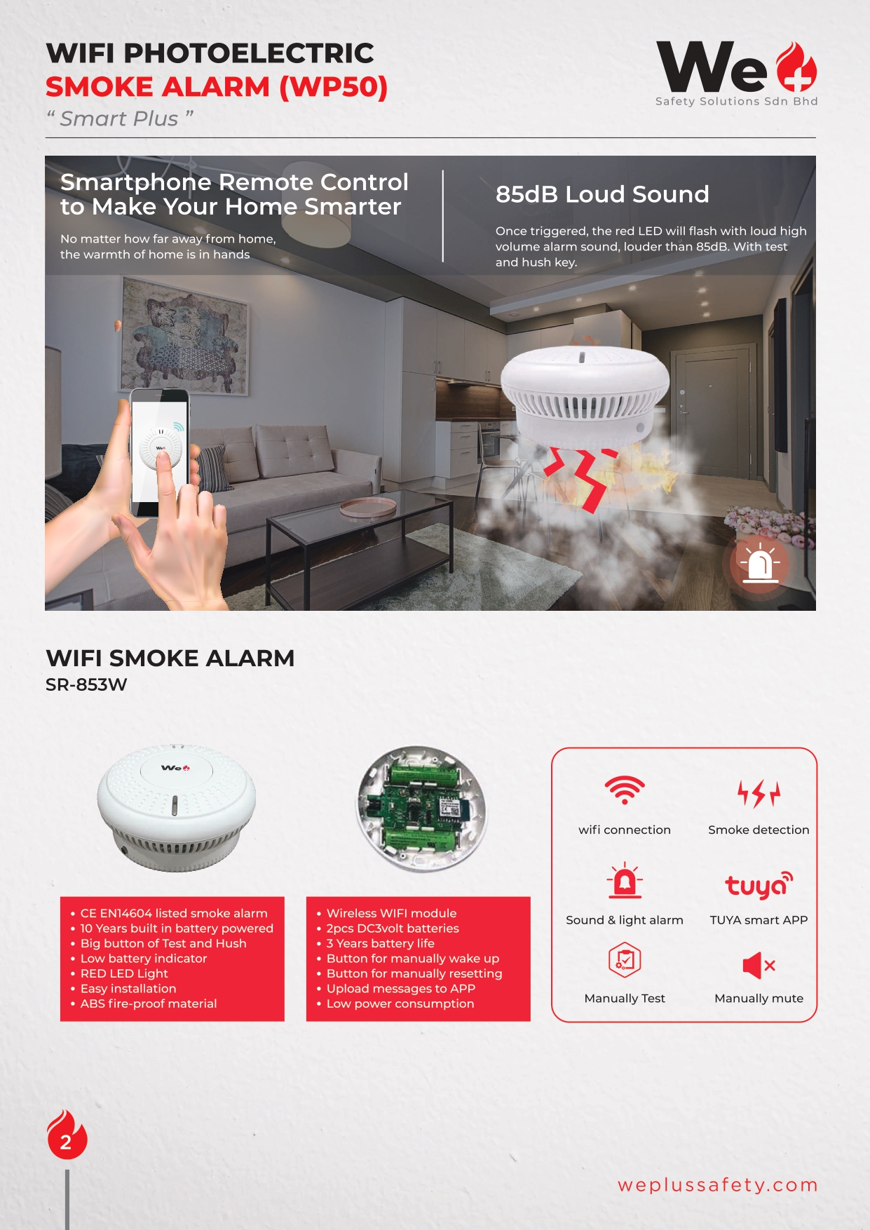WIFI Photoelectric Smoke Alarm (WP50) | WePlus Safety Solution Sdn Bhd